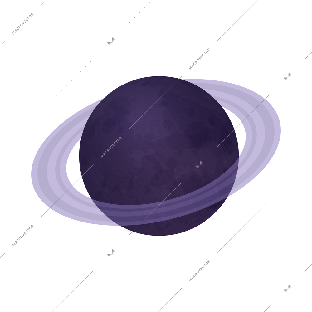 Saturn planet with rings isometric icon 3d vector illustration