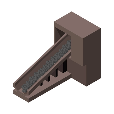 Isometric equipment for metal coal industry 3d vector illustration