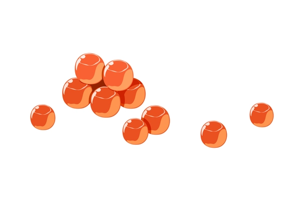 Red caviar on white background isometric vector illusration