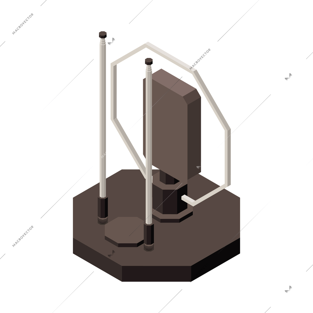 Isometric tv antenna telecommunication equipment icon 3d vector illustration