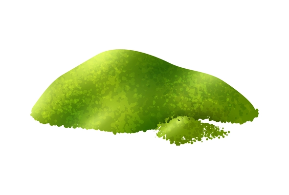 Realistic pile of green or matcha tea powder vector illustration