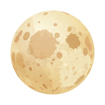 Moon or isometric planet with craters icon 3d vector illustration