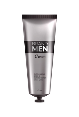 Cream tube for men realistic mockup on white background vector illustration