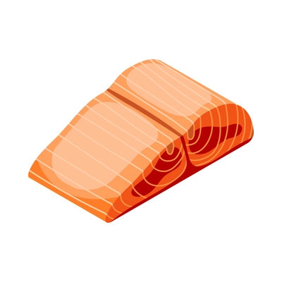 Salmon fillet isometric icon on white background 3d vector illustration