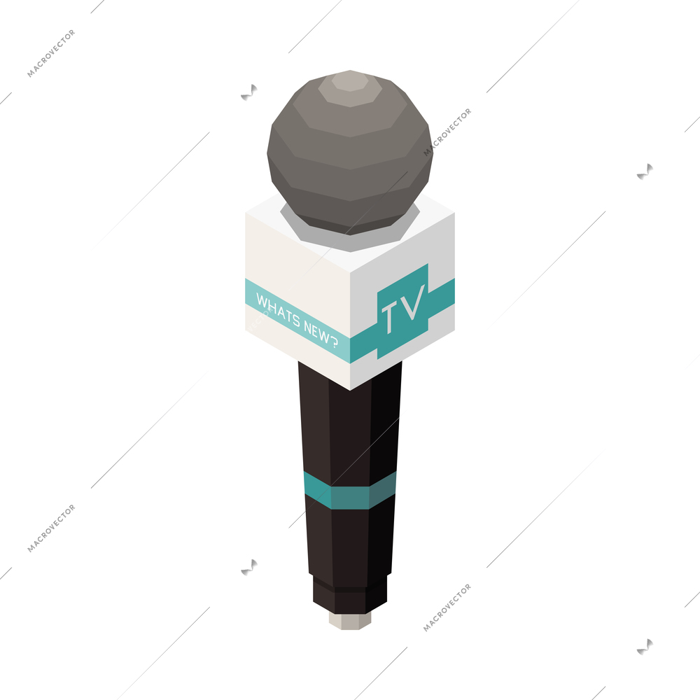 Isometric icon of professional tv microphone 3d vector illustration