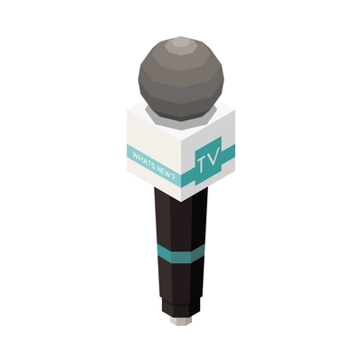 Isometric icon of professional tv microphone 3d vector illustration