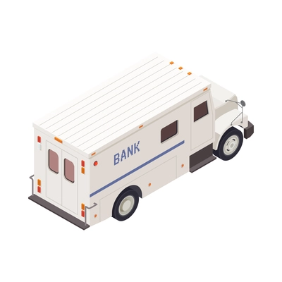 Bank cash in transit armoured van 3d isometric vector illustration