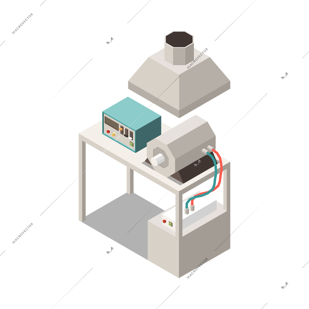 Isometric metal industry plant equipment 3d icon vector illustration