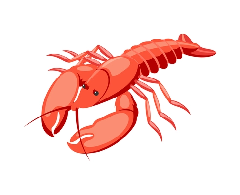 Isometric red lobster on white background 3d vector illustration