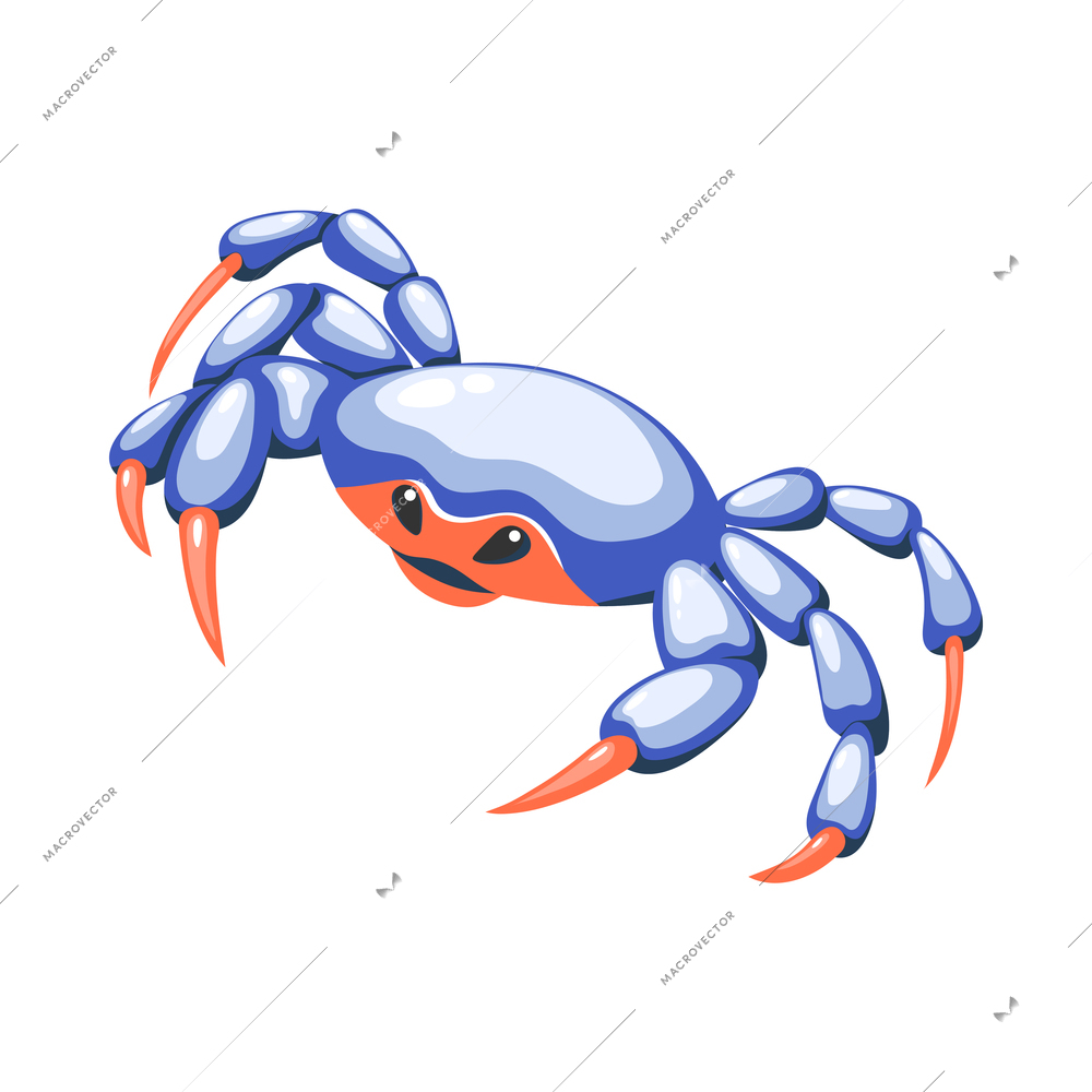 Colored sea crab isometric icon 3d vector illustration