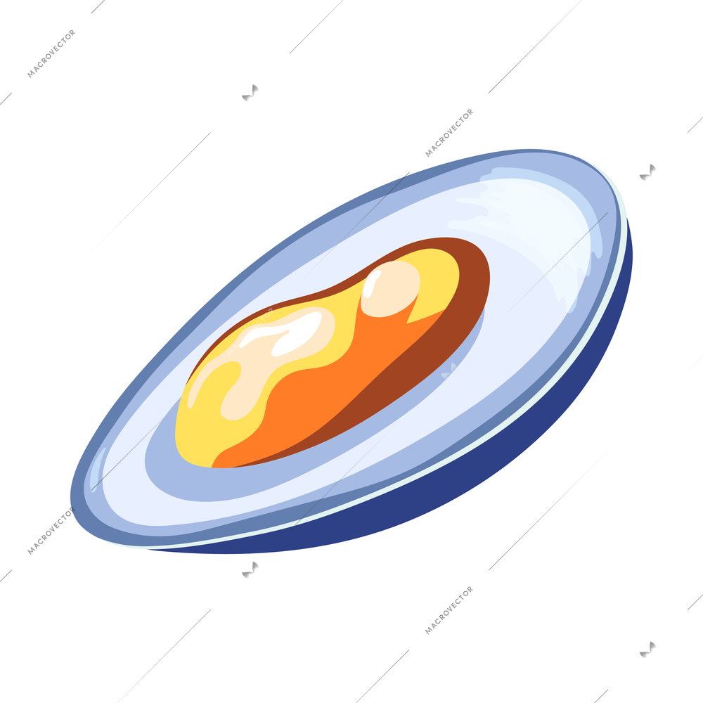 Isometric color mussel icon on white background 3d vector illustration