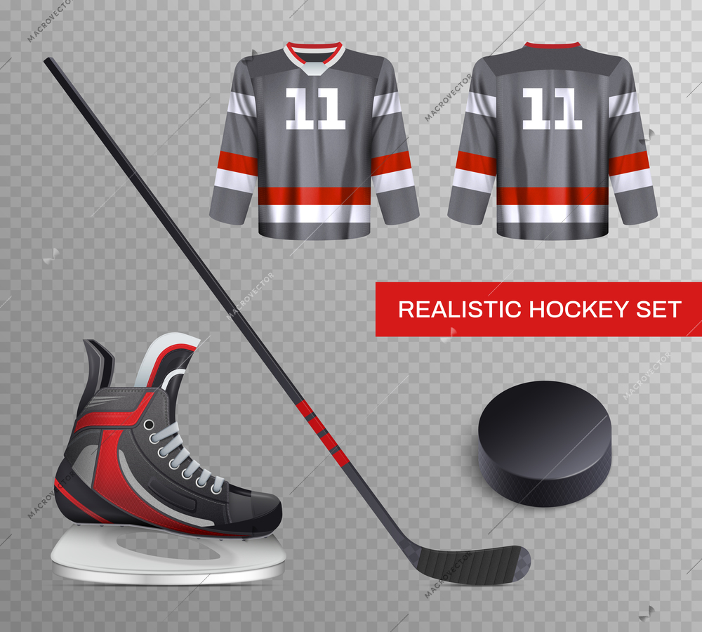 Ice Hockey stick with puck. Sports Vector illustration isolated on