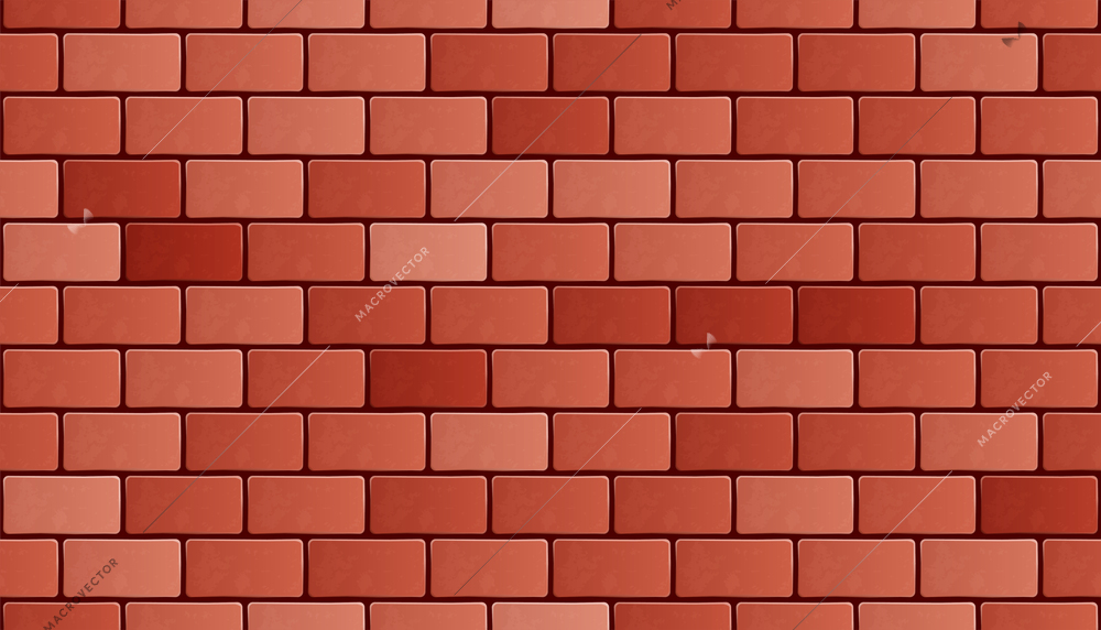 Realistic brick wall seamless pattern vector illustration