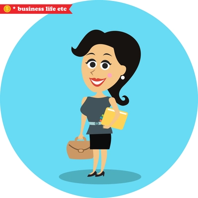 Business women life. Smart office girl vector illustration