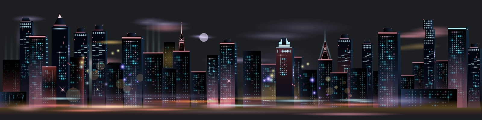 Glowing Windows Of Buildings Stars In Night Sky View From Window On City  Night Landscape Light Of The Windows In Tall Buildings Starry Sky Abstract Background  Wallpaper Vector Illustration Stock Illustration 