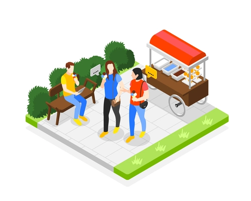 Introvert and extrovert people isometric composition with outdoor pastime symbols vector illustration