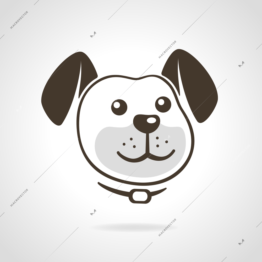 Smiling dog animal head icon vector illustration