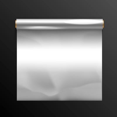 Realistic aluminium foil rolls concept on black background vector illustration