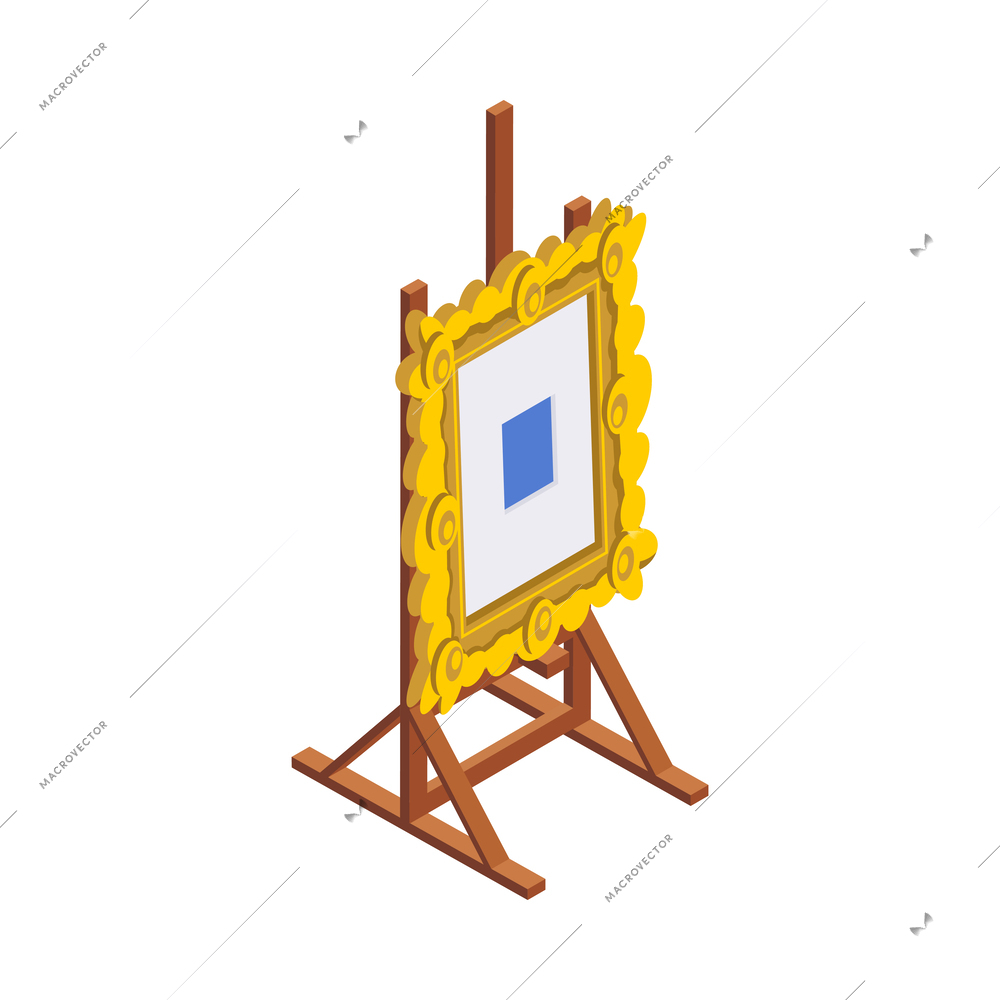 Auction isometric composition with isolated icons on blank background vector illustration