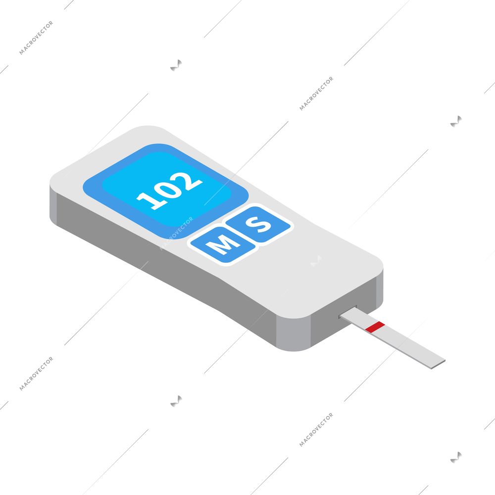 Mobile medicine isometric composition with isolated icons of equipment on blank background vector illustration