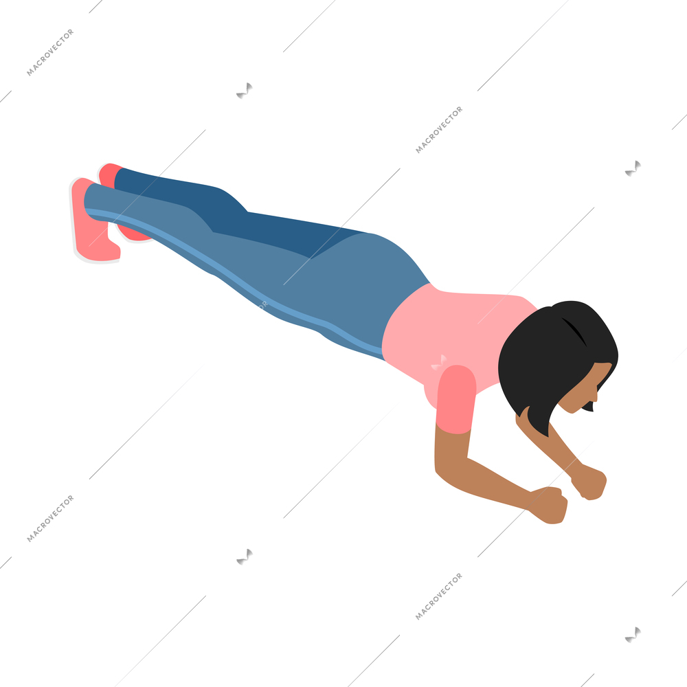 Street workout isometric composition with human character performing warm up exercise on sports equipment vector illustration