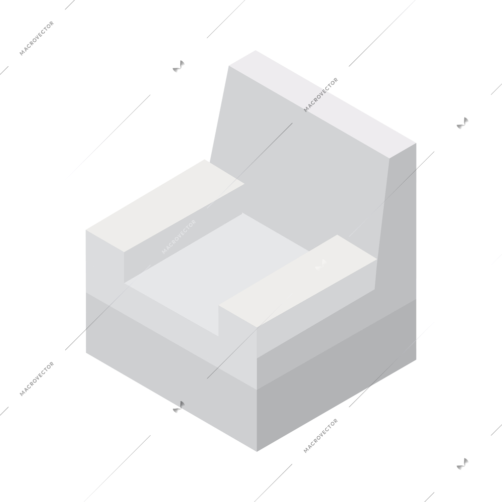 Furniture interior elements isometric composition with isolated furnishing icon on blank background vector illustration