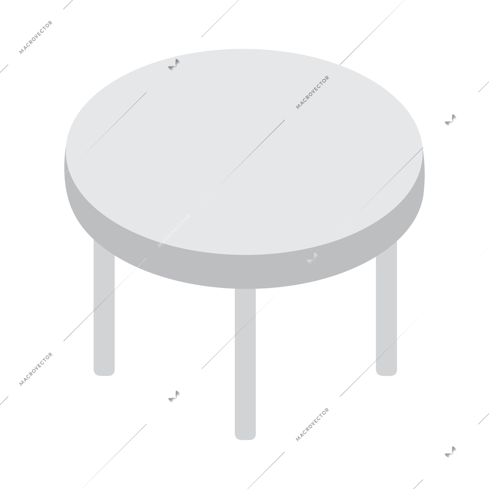 Furniture interior elements isometric composition with isolated furnishing icon on blank background vector illustration