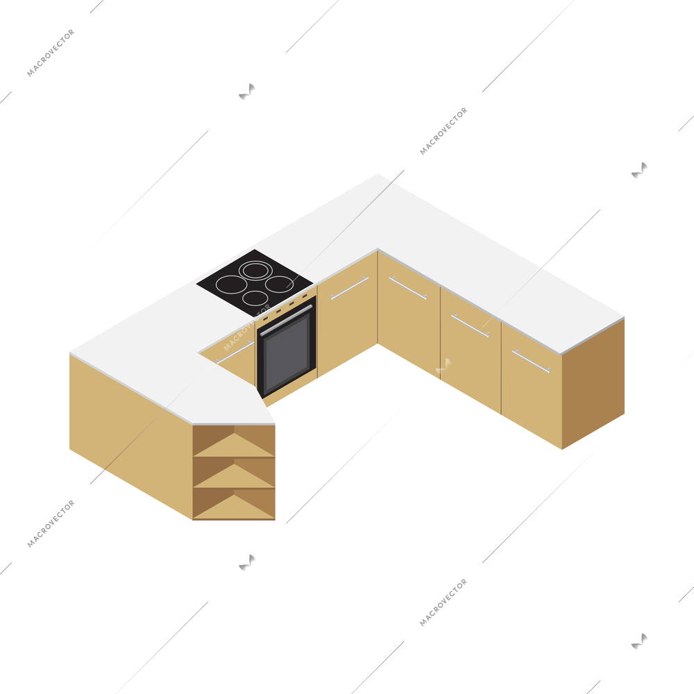 Furniture interior elements isometric composition with isolated furnishing icon on blank background vector illustration