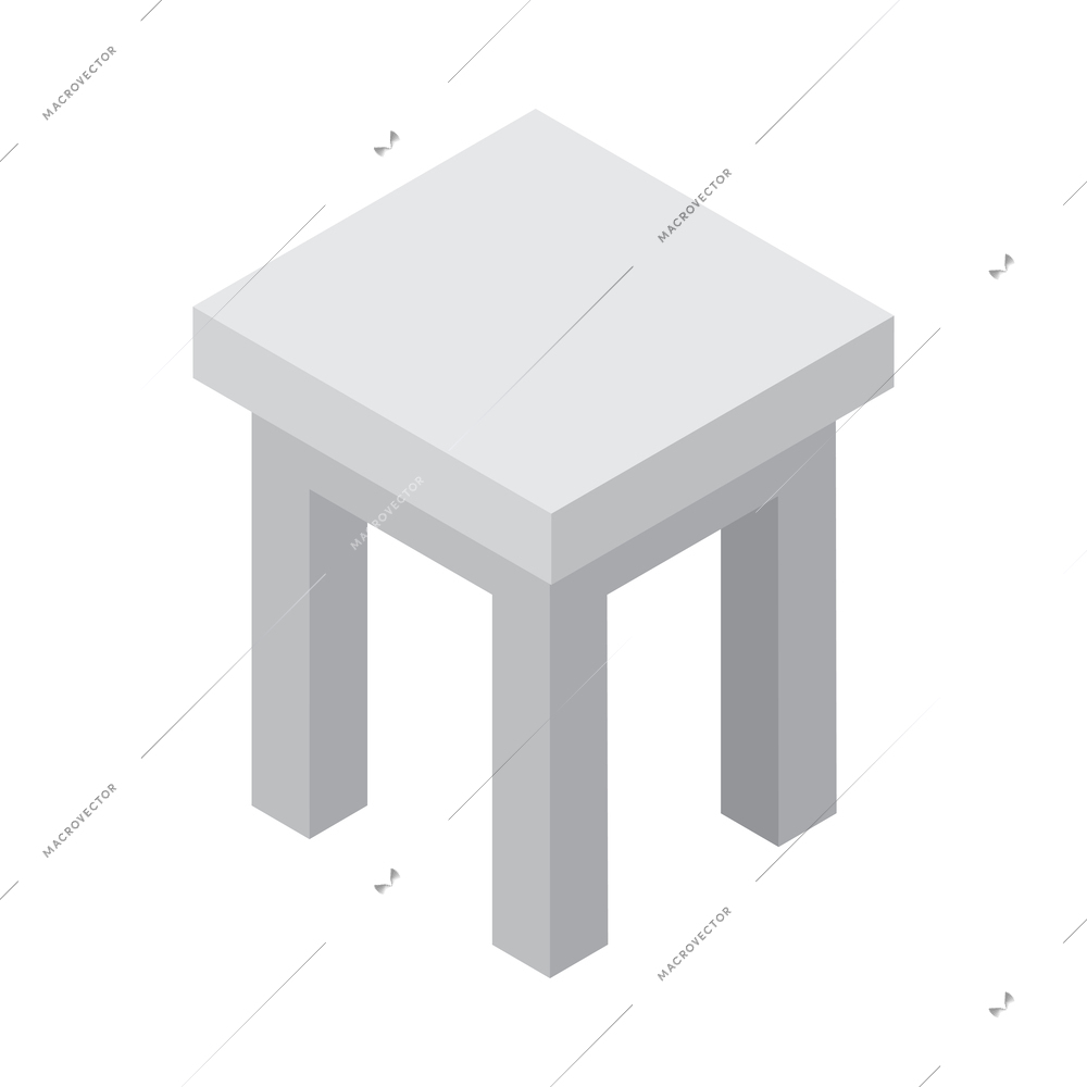 Furniture interior elements isometric composition with isolated furnishing icon on blank background vector illustration