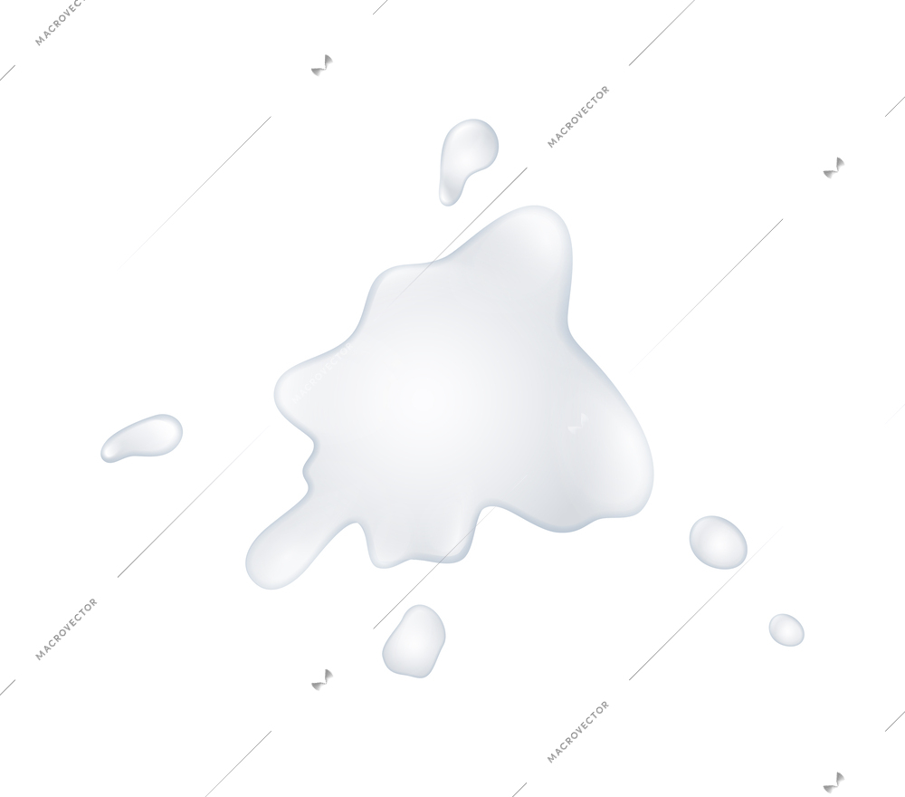 Milk yoghurt blots drips realistic composition with isolated spots of white liquid on blank background vector illustration