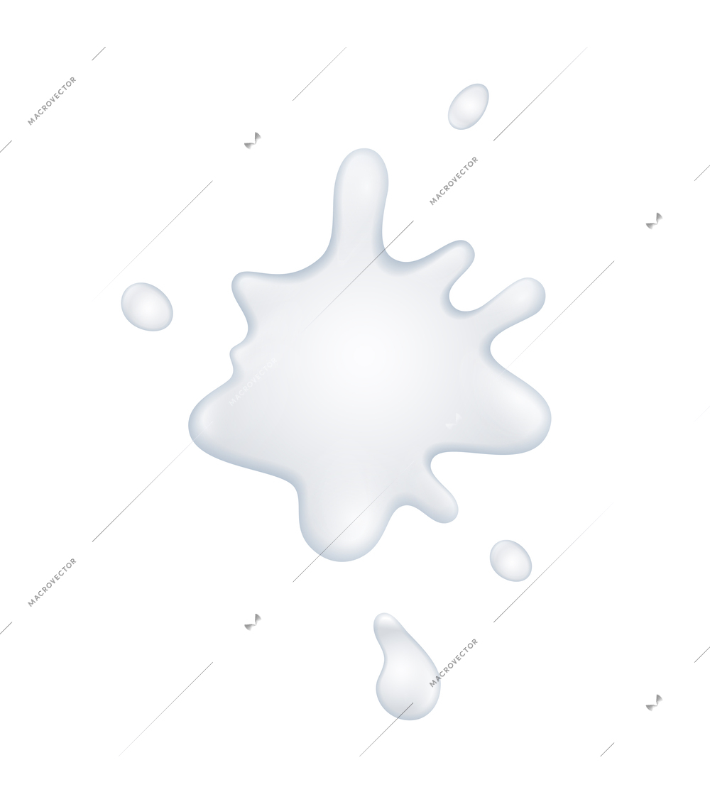 Milk yoghurt blots drips realistic composition with isolated spots of white liquid on blank background vector illustration