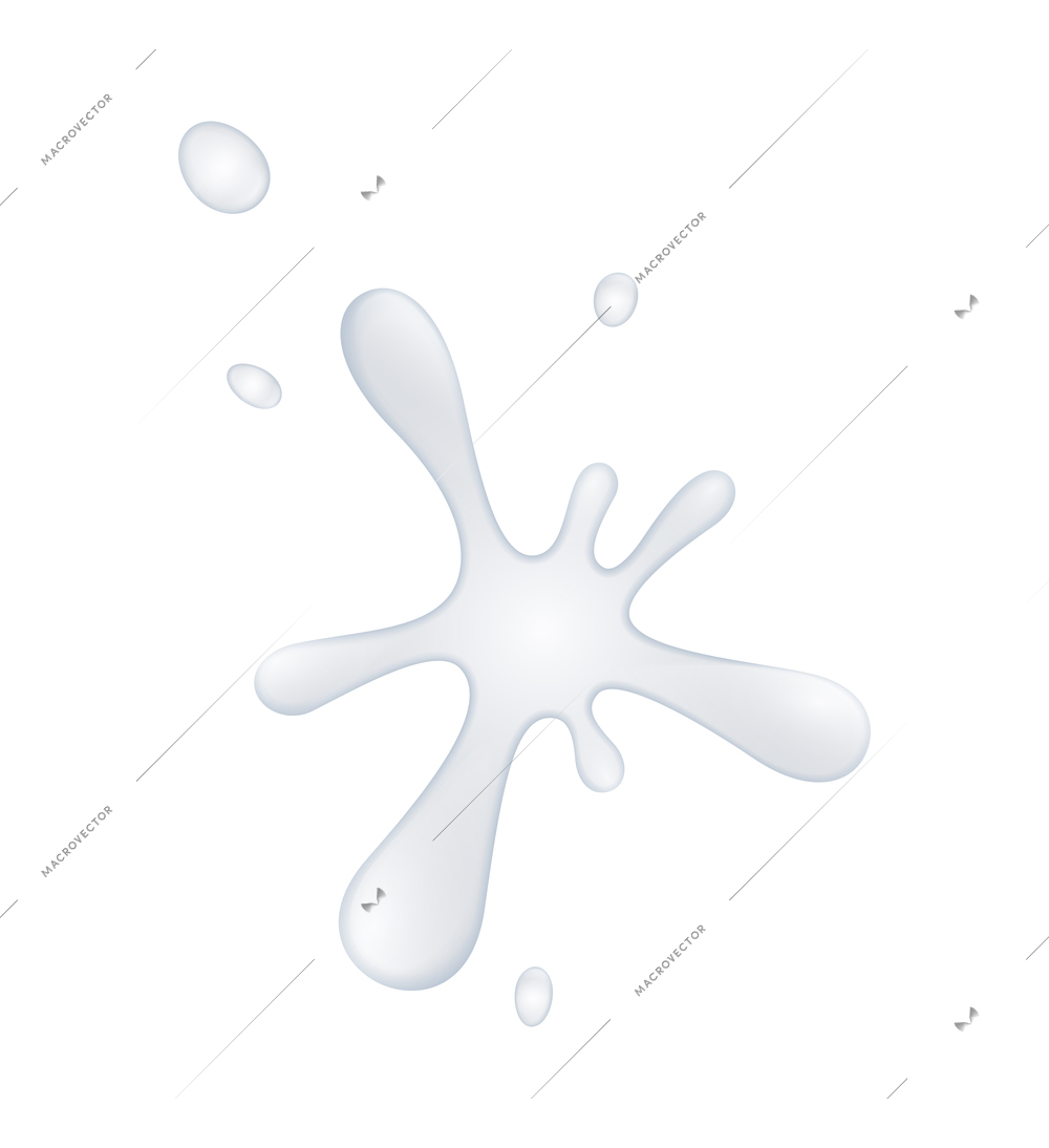 Milk yoghurt blots drips realistic composition with isolated spots of white liquid on blank background vector illustration