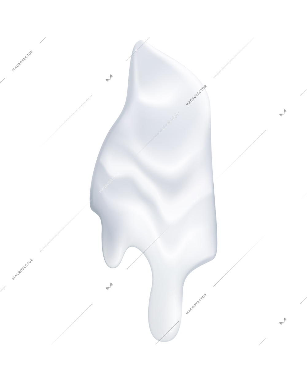 Milk yoghurt blots drips realistic composition with isolated spots of white liquid on blank background vector illustration