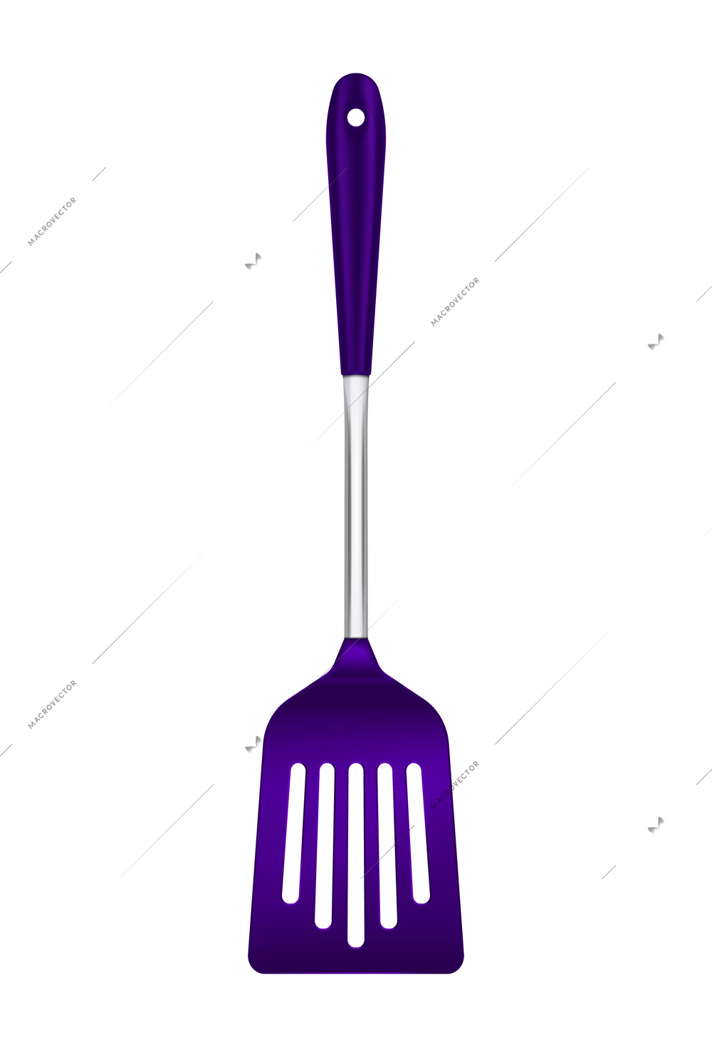 Cooking tools plastic realistic composition with isolated image of single kitchen utensil on blank background vector illustration