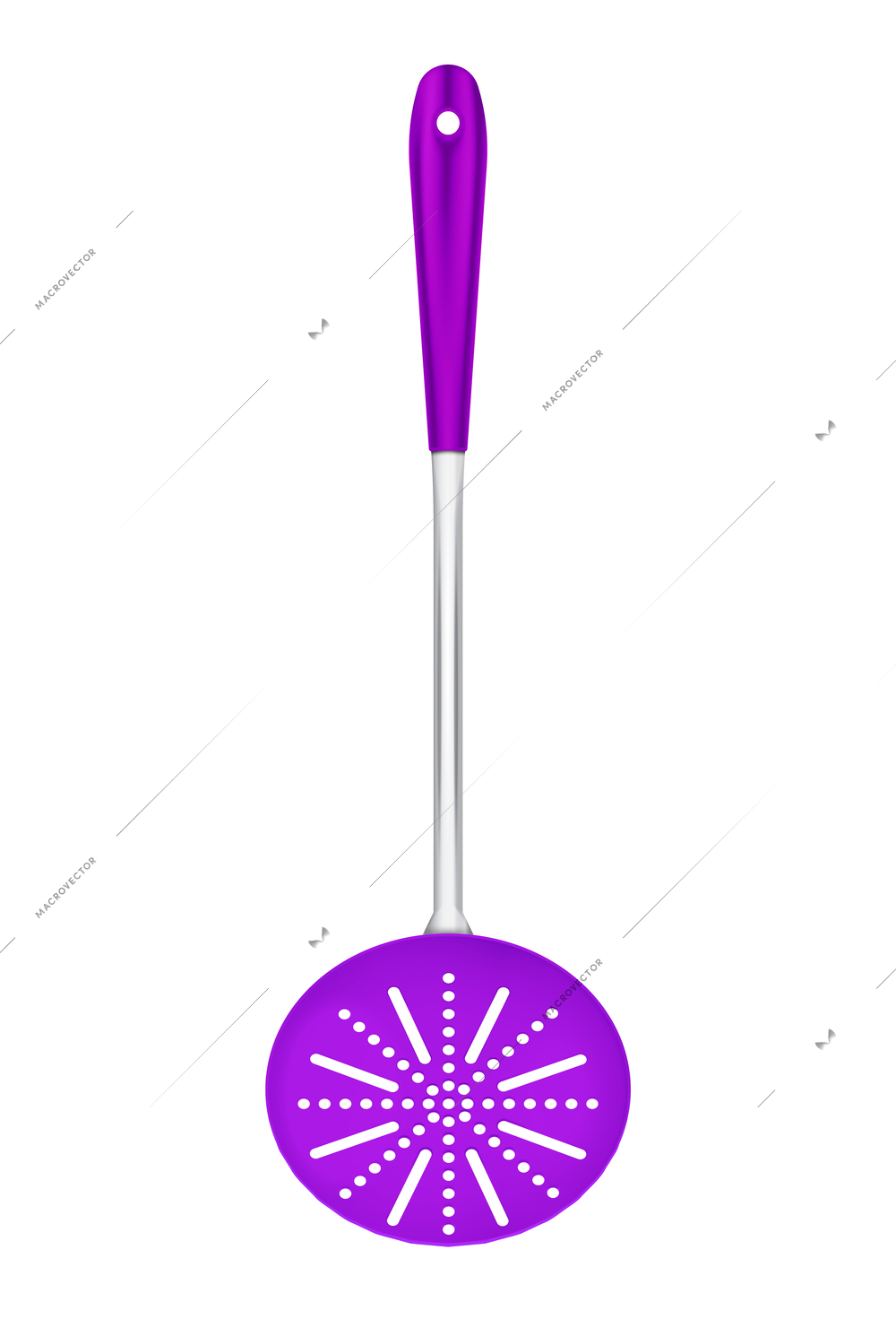 Cooking tools plastic realistic composition with isolated image of single kitchen utensil on blank background vector illustration