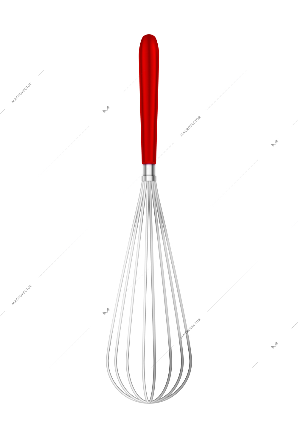 Cooking tools plastic realistic composition with isolated image of single kitchen utensil on blank background vector illustration