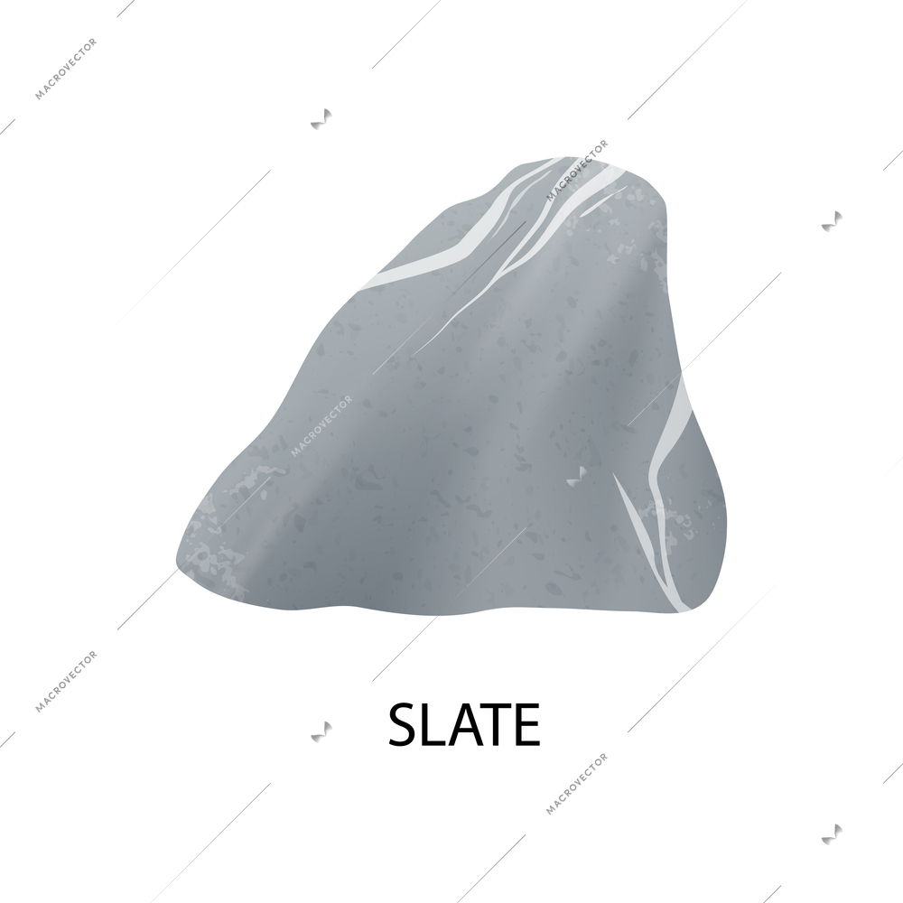Colored and realistic stone mineral composition with isolated image and text caption vector illustration