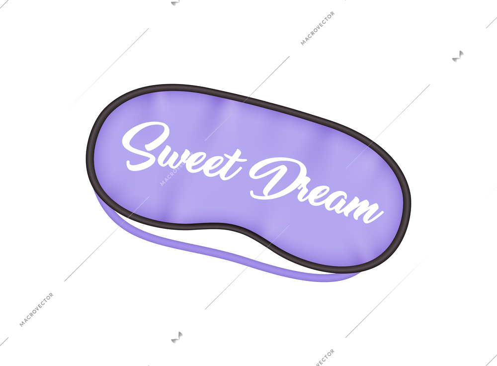 Realistic sleeptime composition with isolated image of accessory on blank background vector illustration