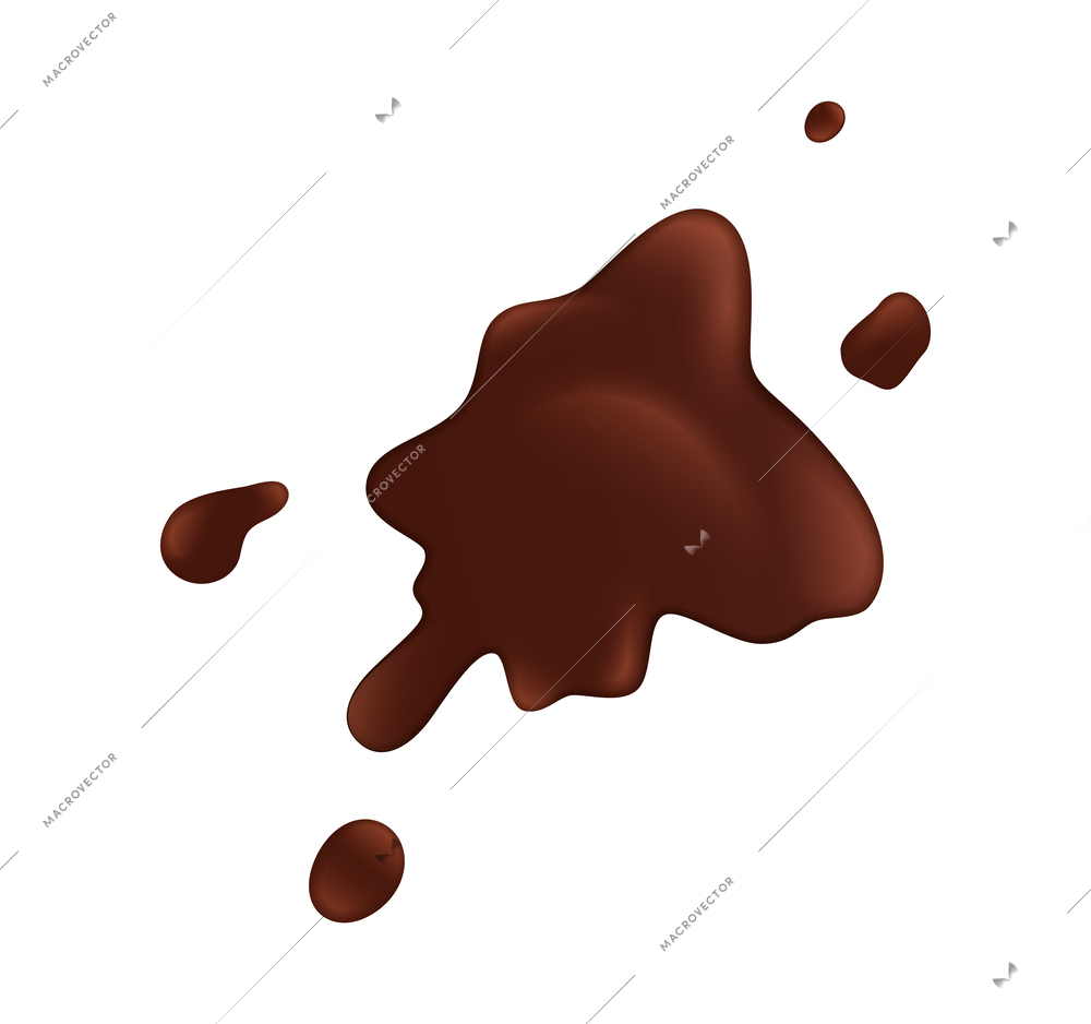 Blood splatters blots drips realistic composition with brown liquid on blank background vector illustration