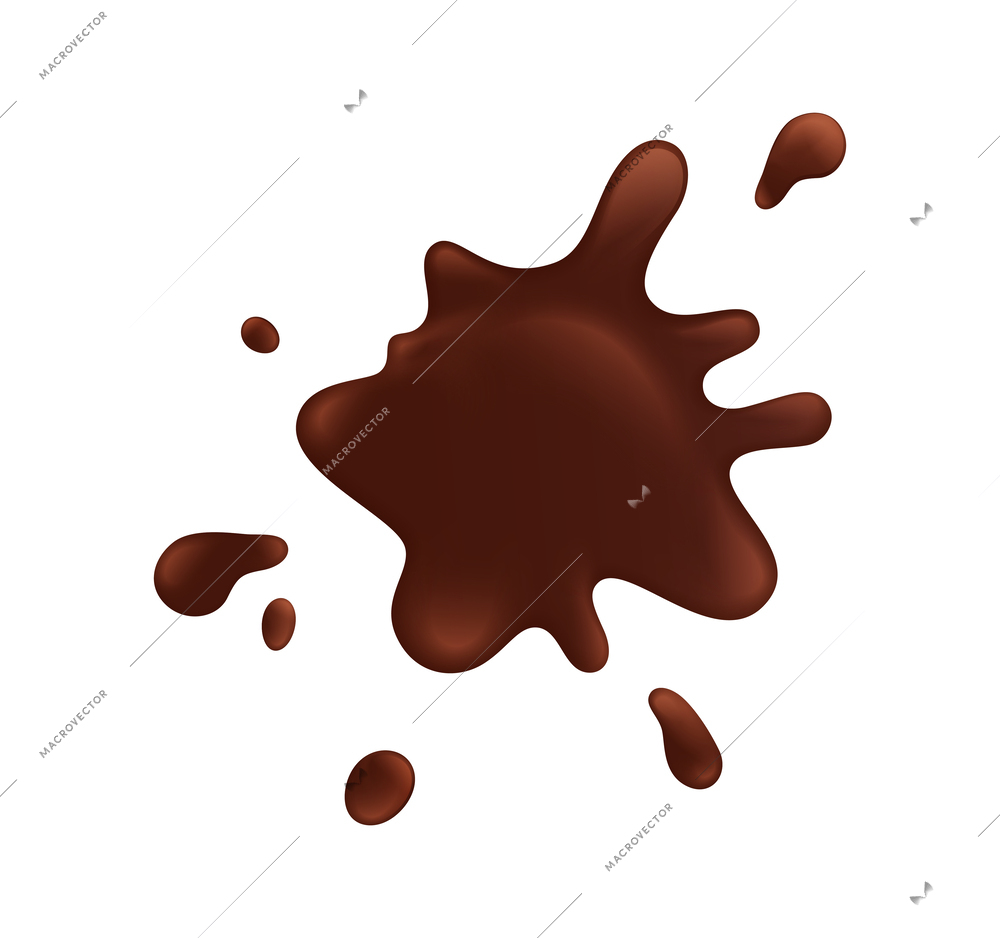 Blood splatters blots drips realistic composition with brown liquid on blank background vector illustration