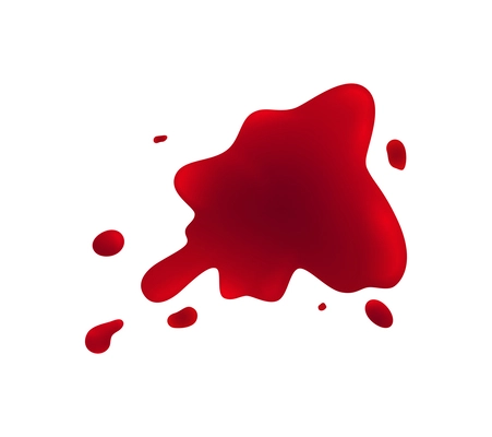 Blood splatters blots drips realistic composition with traces of red liquid on blank background vector illustration