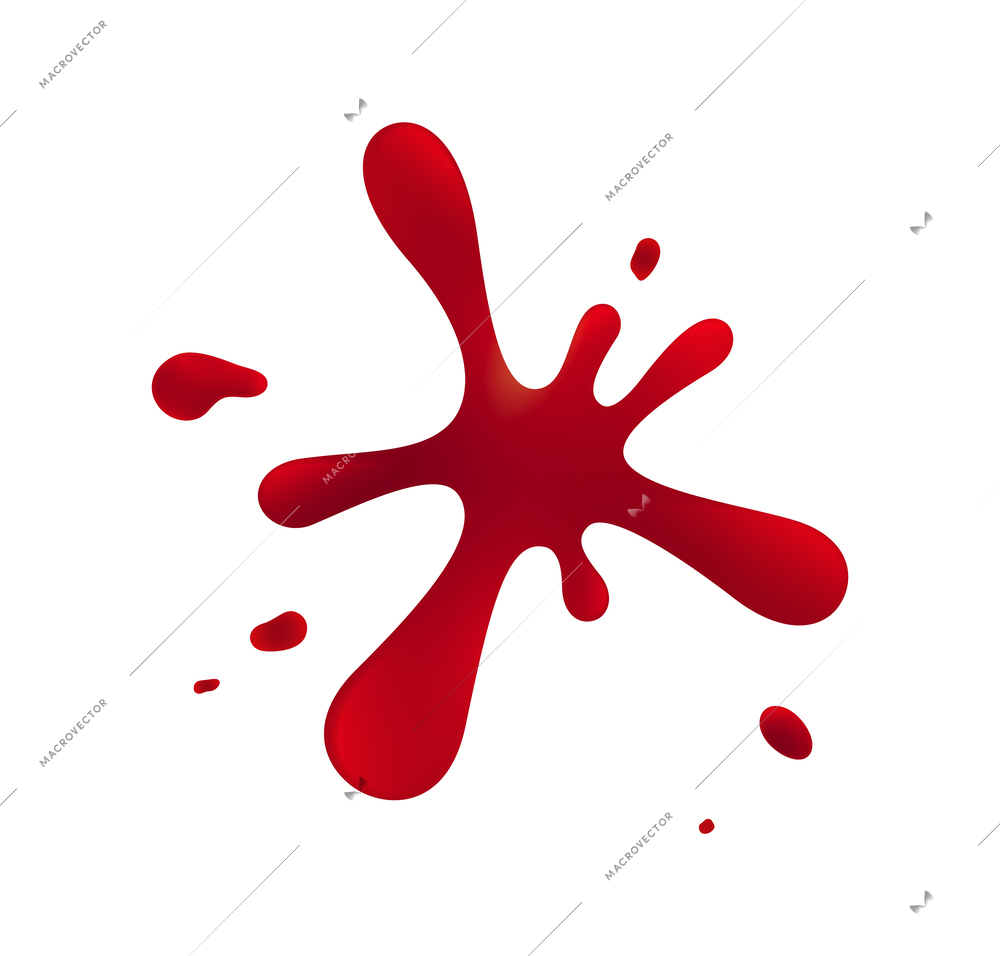 Blood splatters blots drips realistic composition with traces of red liquid on blank background vector illustration