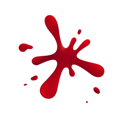 Blood splatters blots drips realistic composition with traces of red liquid on blank background vector illustration