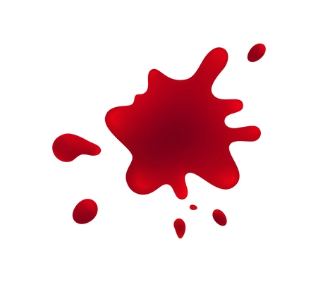 Blood splatters blots drips realistic composition with traces of red liquid on blank background vector illustration