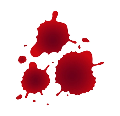 Blood splatters blots drips realistic composition with traces of red liquid on blank background vector illustration