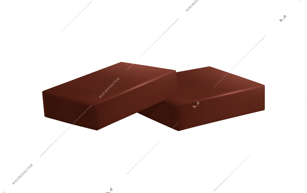 Chocolate butter realistic composition with brown liquid shapes on blank background vector illustration