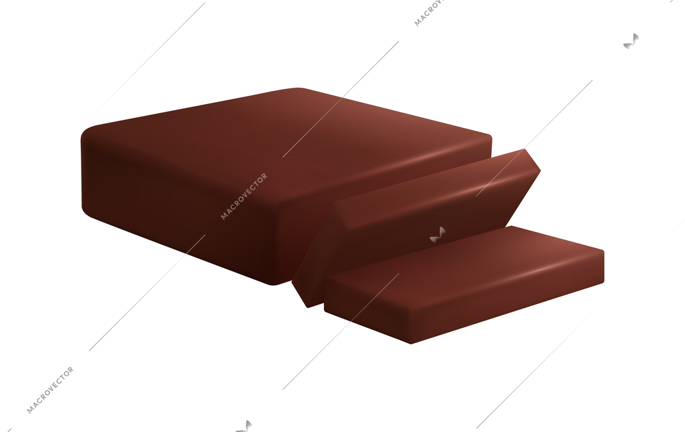 Chocolate butter realistic composition with brown liquid shapes on blank background vector illustration