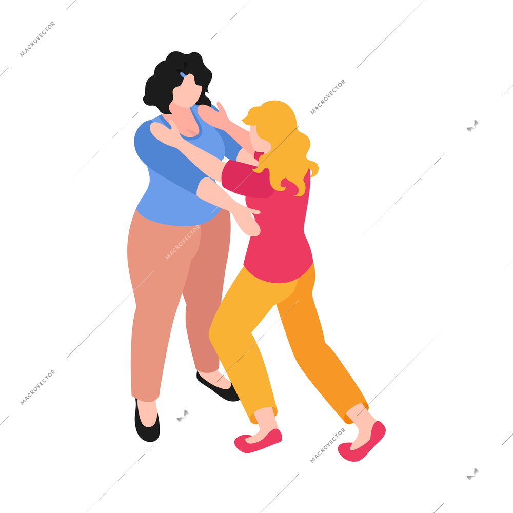 Isometric sex homosexual lgbt lesbian gay bisexual transgender family composition with human characters vector illustration