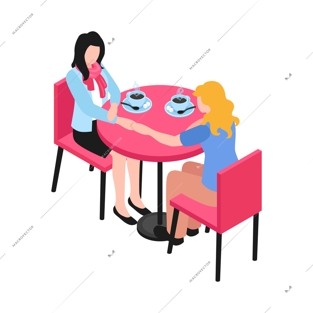Isometric sex homosexual lgbt lesbian gay bisexual transgender family composition with human characters vector illustration