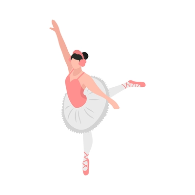 Isometric opera ballet theatre composition with isolated human character of theatrical performer in costume vector illustration